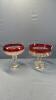 (2) RUBY RED FLASH PEDESTAL DISHES