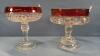 (2) RUBY RED FLASH PEDESTAL DISHES - 2