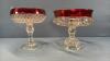 (2) RUBY RED FLASH PEDESTAL DISHES - 4