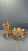 IRIS PATTERN CARNVIAL COLURED VASE & UNDERPLATE