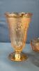 IRIS PATTERN CARNVIAL COLURED VASE & UNDERPLATE - 2