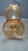 IRIS PATTERN CARNVIAL COLURED VASE & UNDERPLATE - 4