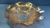 IRIS PATTERN CARNVIAL COLURED VASE & UNDERPLATE - 6