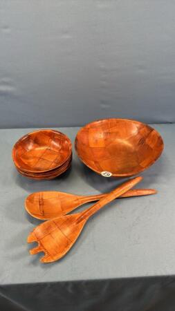 WOODEN SALAD SET