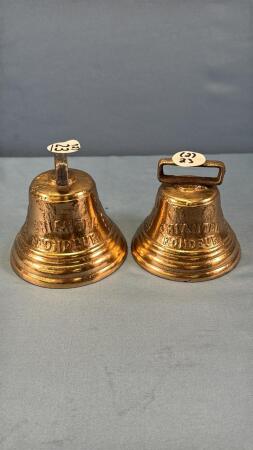 (2) VINTAGE BRASS SLEIGH BELLS