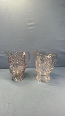 (2) GLASS PITCHERS