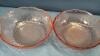 PINK PRESSED GLASS BOWL & (4) PINK SALAD BOWLS - 3
