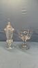 LG PEDESTAL SERVING BOWL & CRYSTAL CANDY JAR W/LID