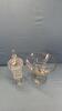 LG PEDESTAL SERVING BOWL & CRYSTAL CANDY JAR W/LID - 2