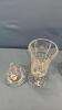 LG PEDESTAL SERVING BOWL & CRYSTAL CANDY JAR W/LID - 3