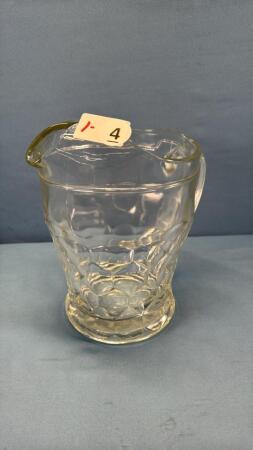 GLASS PITCHER WITH HONEYCOMB PRINT