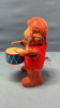 Wind-Up Drumming Monkey -7in High -Works - 2