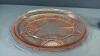 (2) PINK DEPRESSION PLATES W/GERMAN CREAM &SUGAR - 7