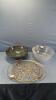 DIVIDED SERVING PLATTER WITH (2) SALAD BOWLS