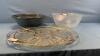 DIVIDED SERVING PLATTER WITH (2) SALAD BOWLS - 2