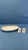 NIPPON RELISH BOWL &2 NIPPON SALT & PEPPER SHAKERS