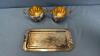 SILVER PLATED CREAM AND SUGAR ON SERVING TRAY - 3