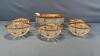 PRESSED GLASS SERVING BOWL & NAPPIES W/GOLD TRIM - 2