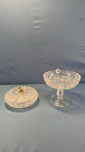 PED. PINWHEEL CRYSTAL SERVING BOWL W/CRYSTAL BOWL