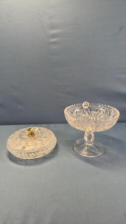 PED. PINWHEEL CRYSTAL SERVING BOWL W/CRYSTAL BOWL