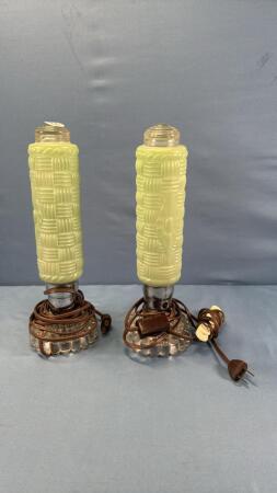 PAIR OF TORPEDO STYLEBEDROOM LAMPS