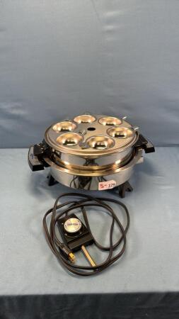 LIFETIME ELECTRIC FRY PAN W/POACHED EGG ATTACHMENT