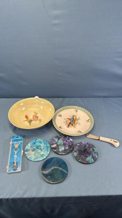 BAVARIA PLATE & BOWL WITH BIRD D&Eacute;COR