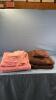 (5) TOWELS, (3) HAND TOWELS AND (4) FACE CLOTHES