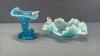 (2) HOBNAIL BLUE OPALESCENT PIECES - 2