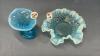 (2) HOBNAIL BLUE OPALESCENT PIECES - 3
