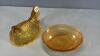 GLASS AMBER COVERED HEN ON THE NEST - 4