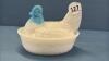 MILK GLASS HEN ON THE NEST (2 COLOUR) - 2