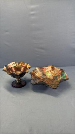 (2) CARNVIAL GLASS BOWLS