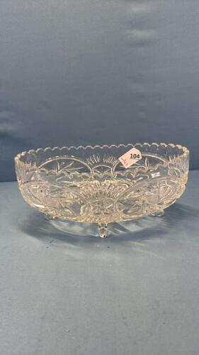FOOTED CRYSTAL OVAL BOWL