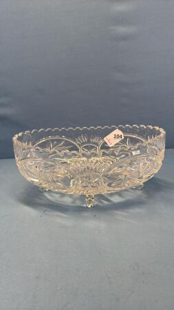 FOOTED CRYSTAL OVAL BOWL
