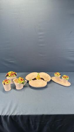 7PC FRUIT DECORATED CHINA LOT