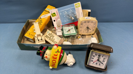 Assortment of Alarm Clocks and Night Lights