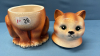 Cat Cookie Jar -Made in Japan -10in High - 5