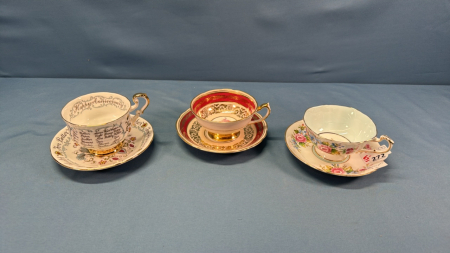 3 Paragon Tea Cups and Saucers