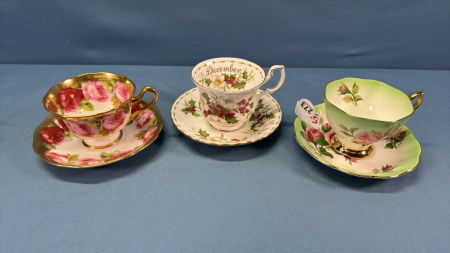 3 Royal Albert Tea Cups and Saucers