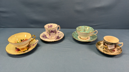 4 Tea Cups and Saucers -See Notes