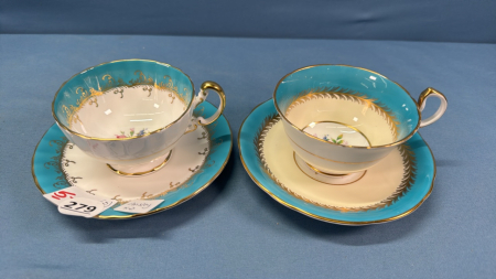 2 Aynsley Tea Cups and Saucers