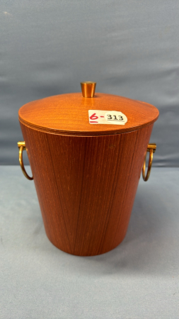 Teak Ice Bucket -8in High