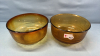 2 Amber Glass 9in Bowls