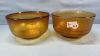 2 Amber Glass 9in Bowls - 2