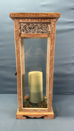 18in High Wood & Glass Candle Display Cabinet