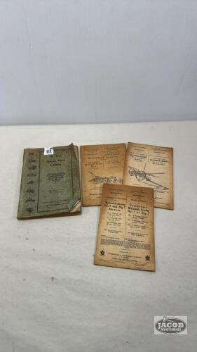(4) MCCORMICK DEERING PARTS/INSTRUCTION MANUALS