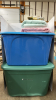 2 Totes with Lids -Approx. 68 L & 2 Bath Towels - 2