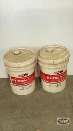 (2) EMPTY CASE HYDRAULIC TRANSMISSION OIL PAILS