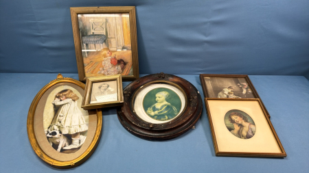 6 Assorted Oval & Rectangular Picture Frames